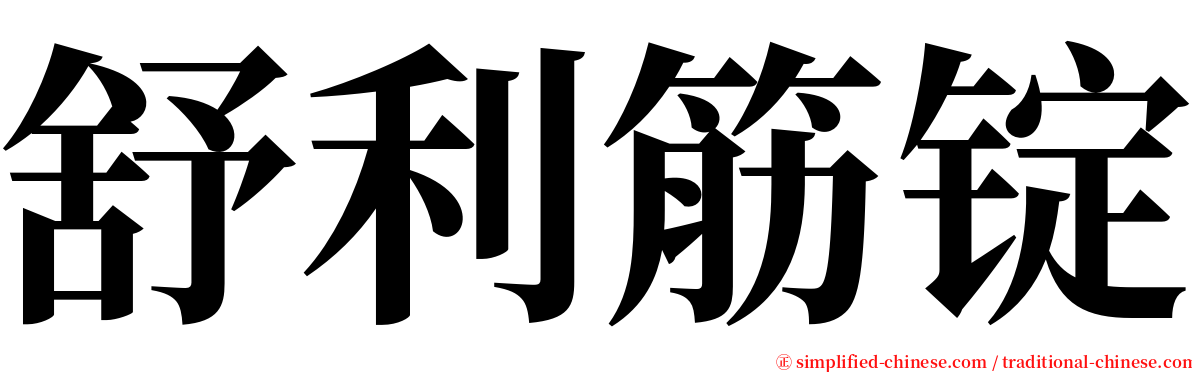 舒利筋锭 serif font