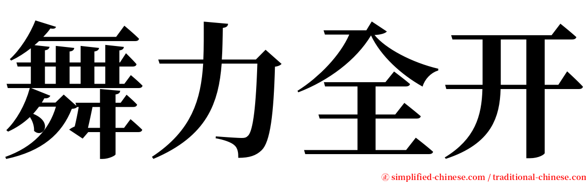 舞力全开 serif font