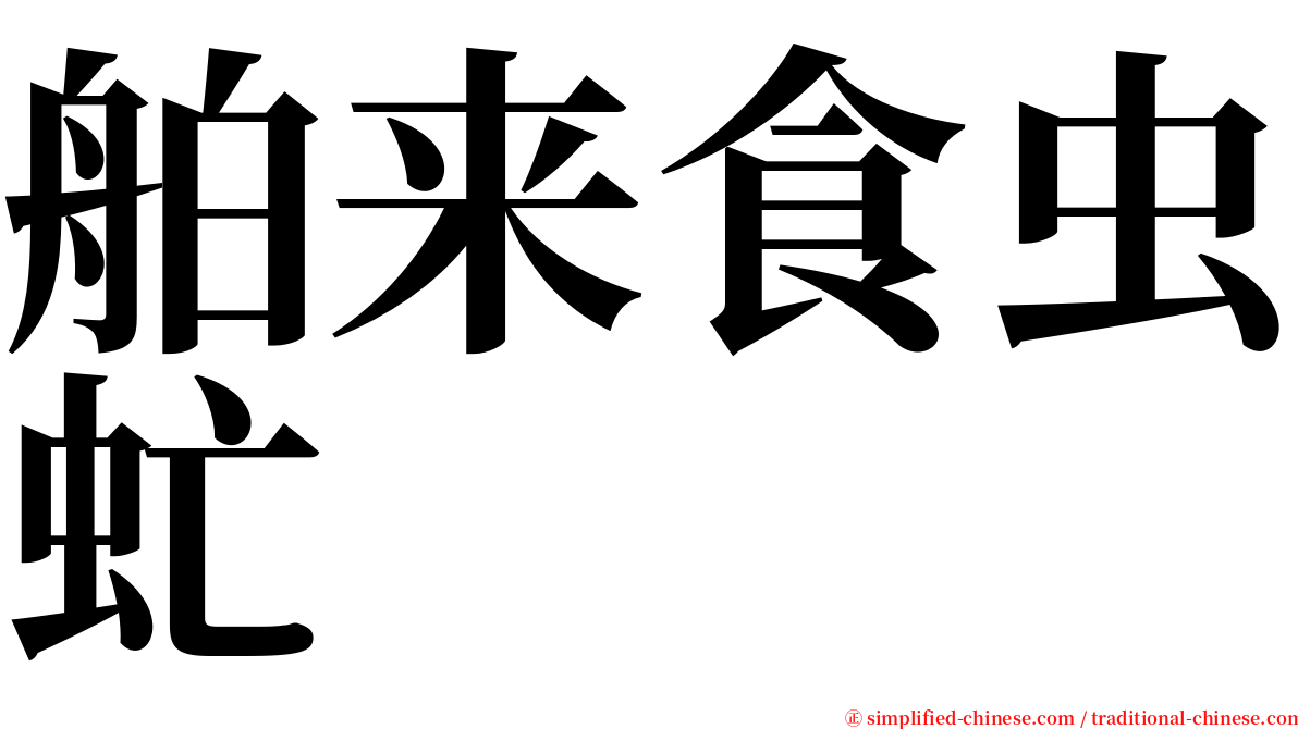 舶来食虫虻 serif font