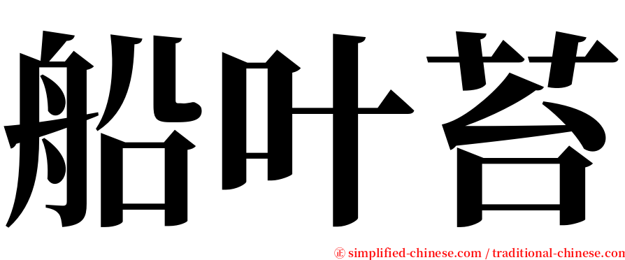 船叶苔 serif font