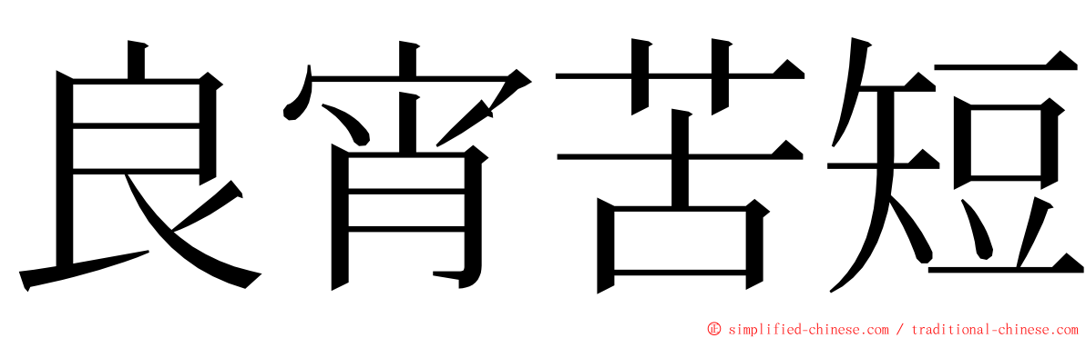 良宵苦短 ming font