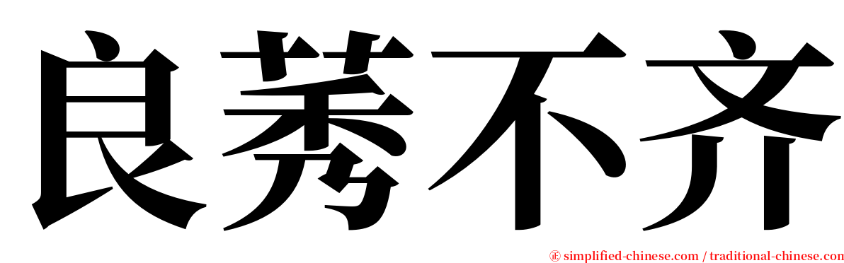 良莠不齐 serif font