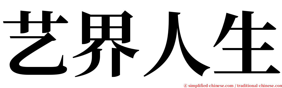 艺界人生 serif font