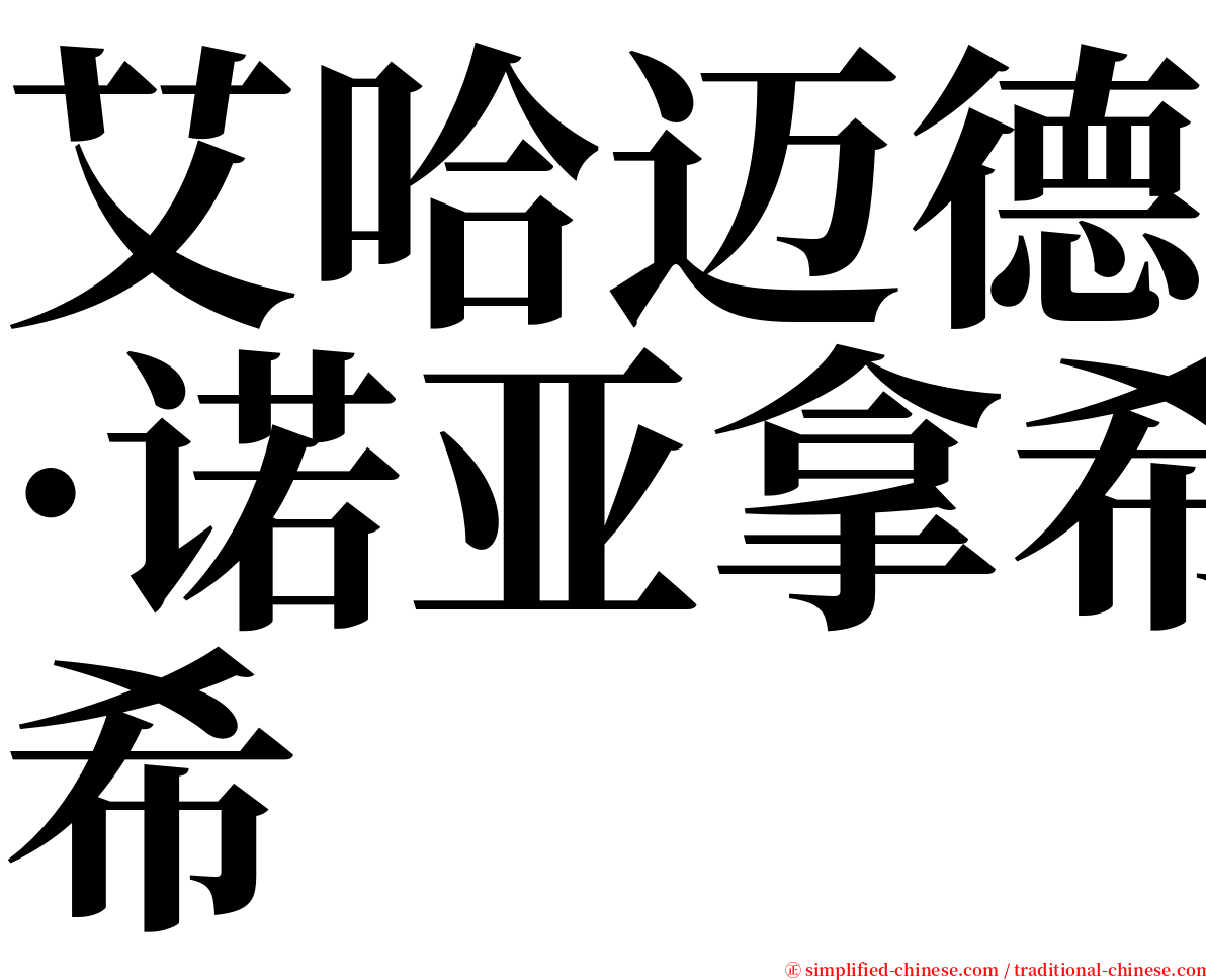 艾哈迈德·诺亚拿希 serif font