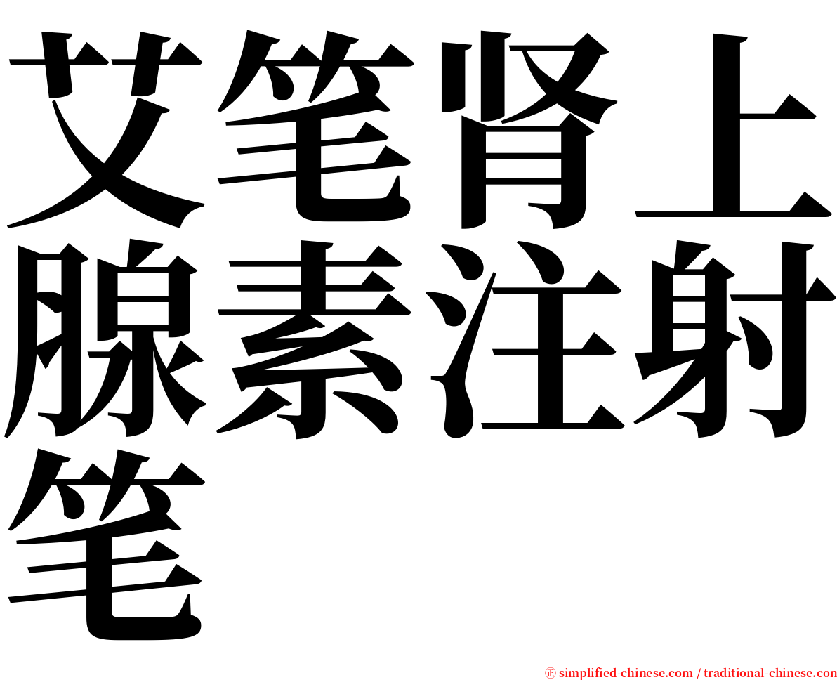 艾笔肾上腺素注射笔 serif font