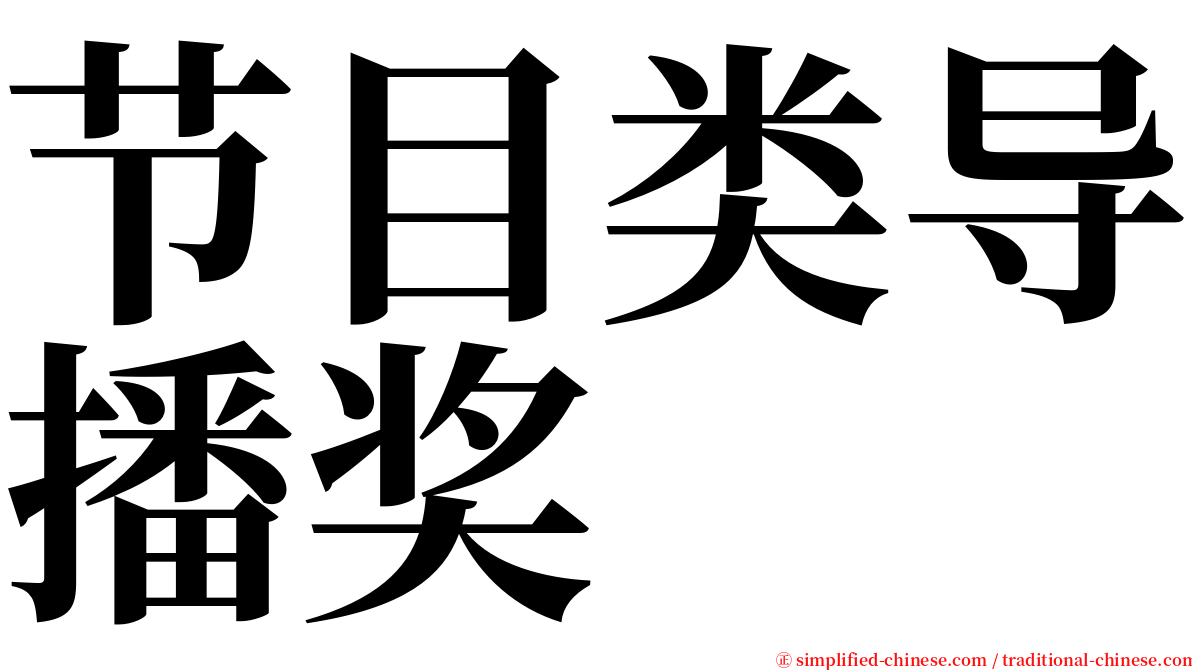 节目类导播奖 serif font