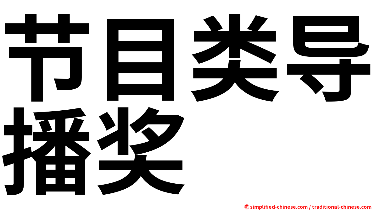 节目类导播奖