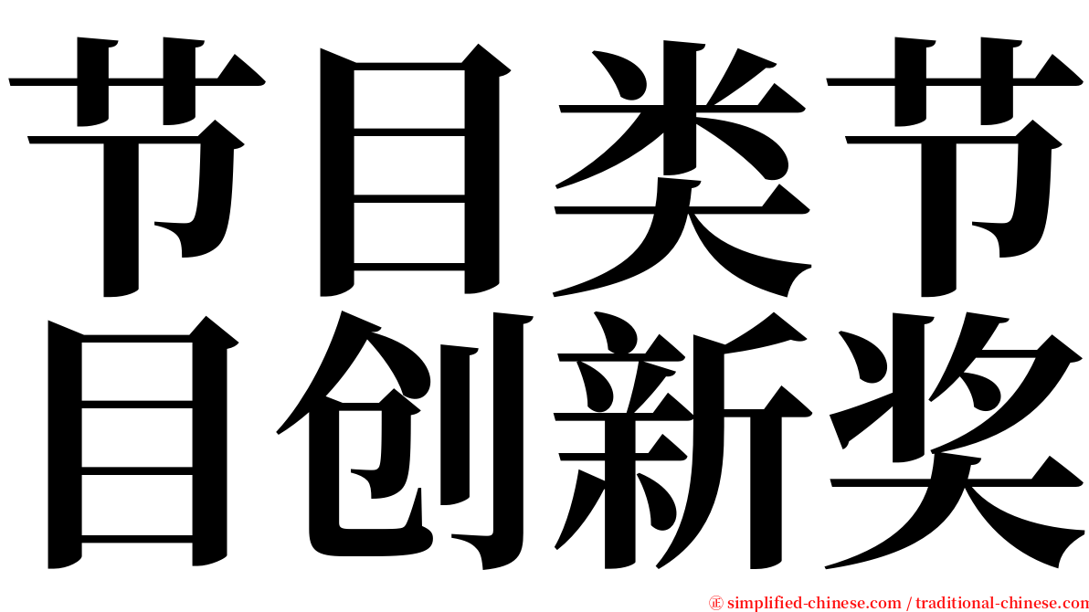 节目类节目创新奖 serif font