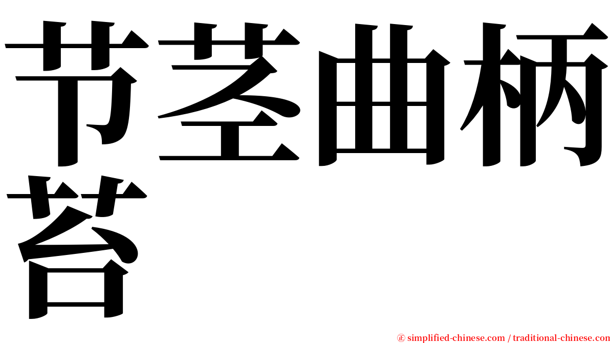 节茎曲柄苔 serif font