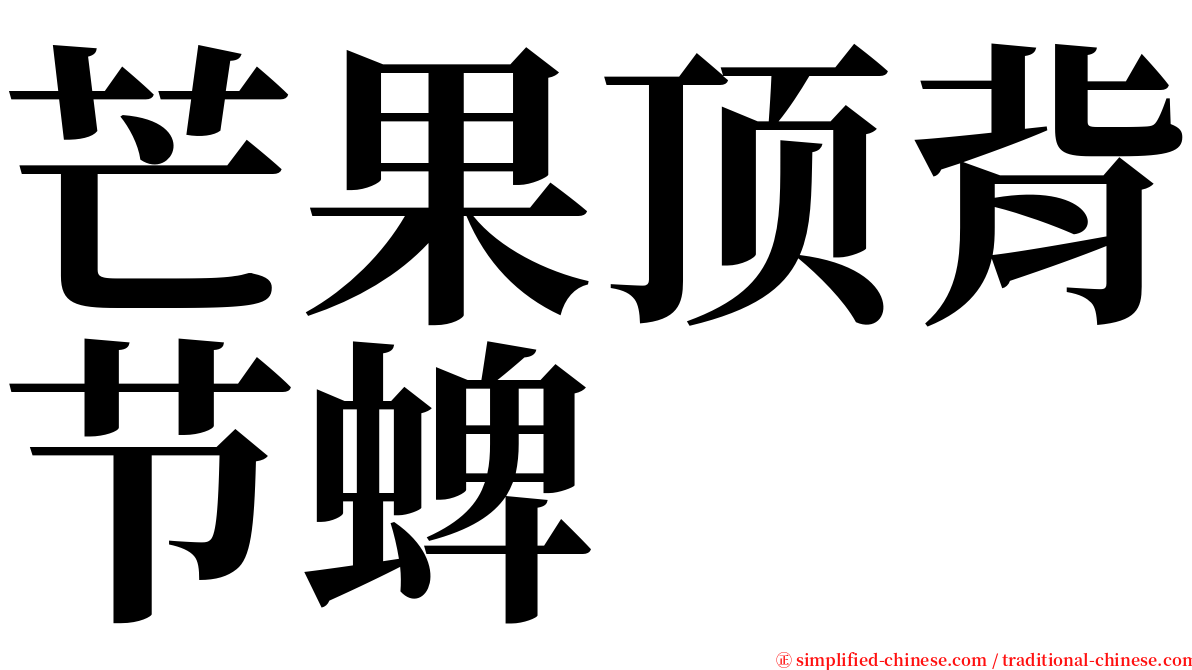 芒果顶背节蜱 serif font
