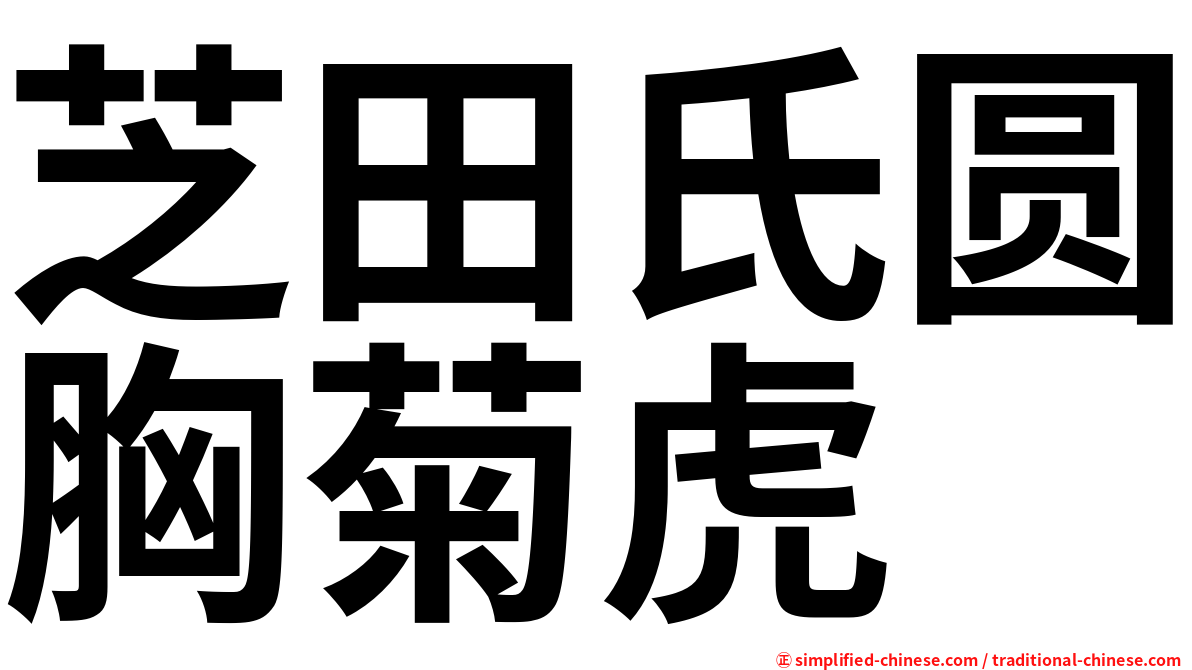 芝田氏圆胸菊虎