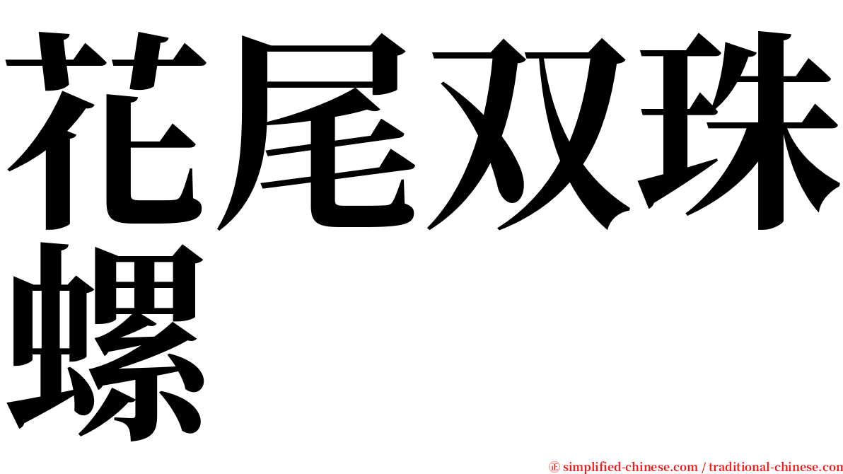 花尾双珠螺 serif font