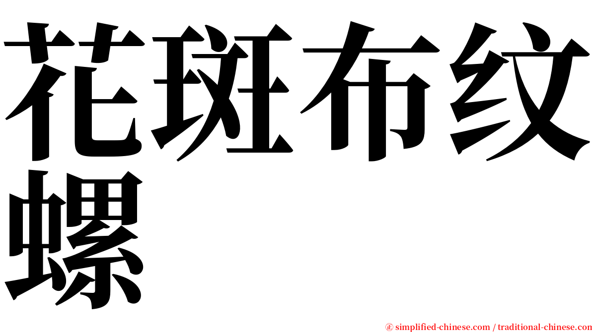 花斑布纹螺 serif font