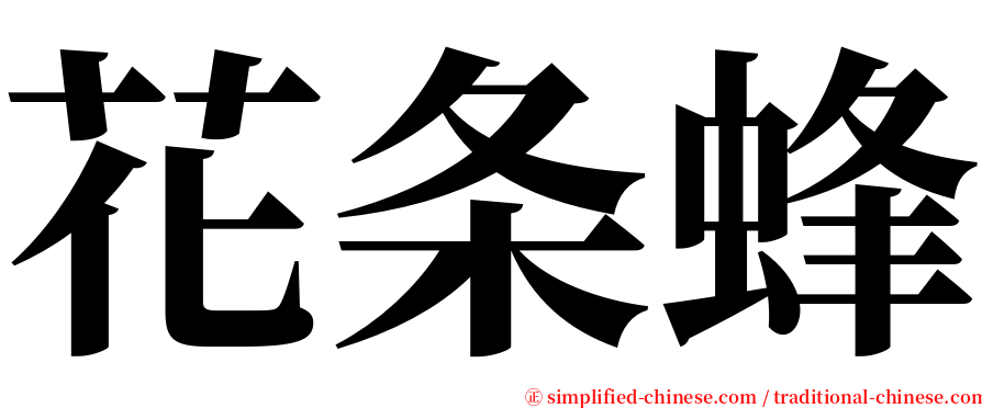 花条蜂 serif font