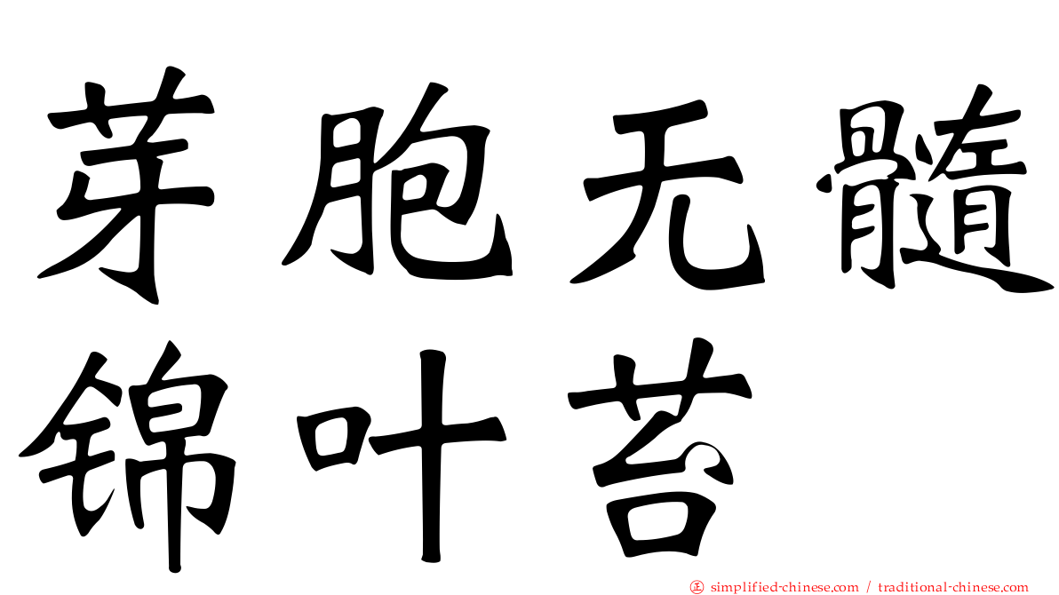 芽胞无髓锦叶苔