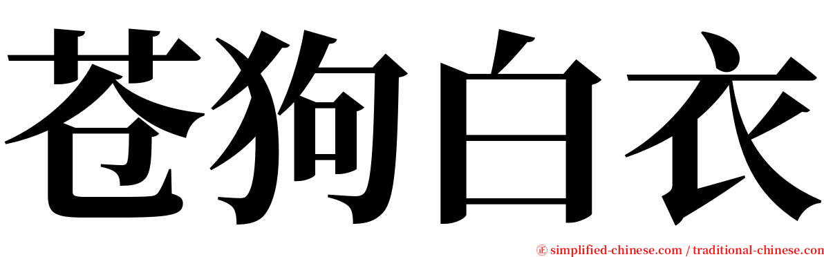 苍狗白衣 serif font