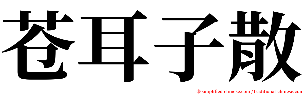 苍耳子散 serif font
