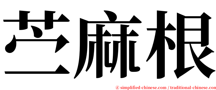 苎麻根 serif font