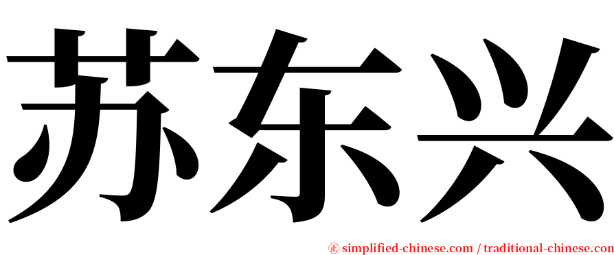 苏东兴 serif font