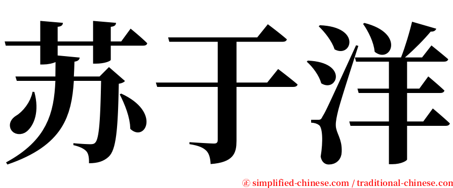 苏于洋 serif font