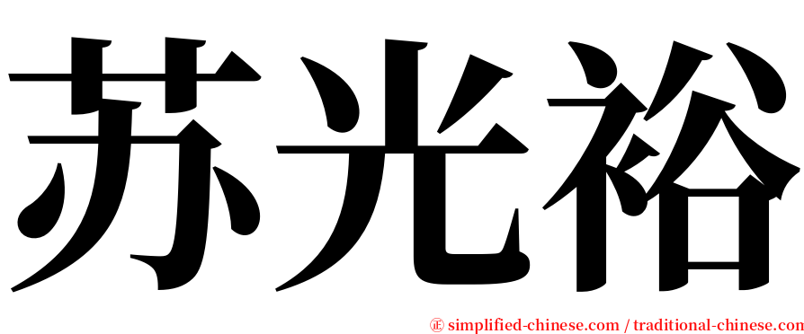 苏光裕 serif font