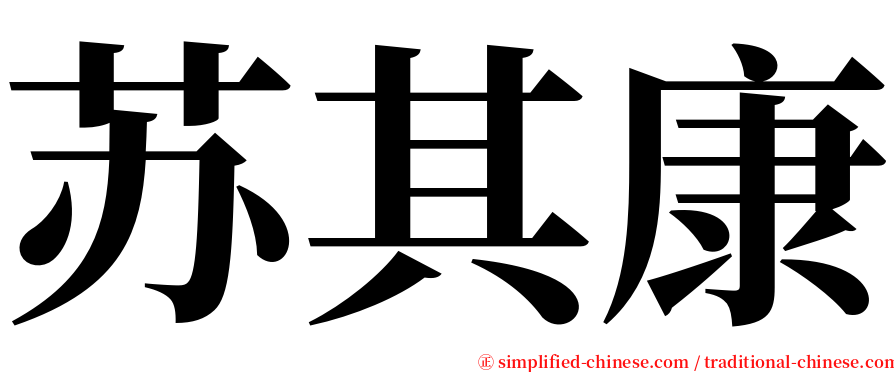苏其康 serif font