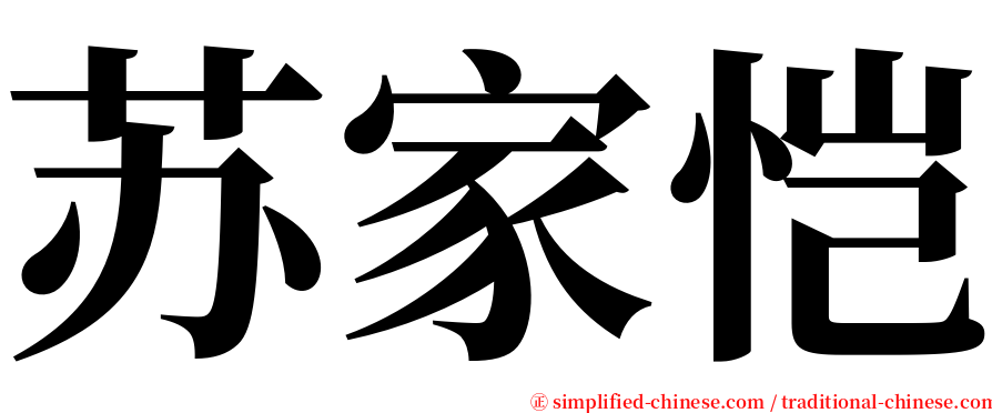 苏家恺 serif font