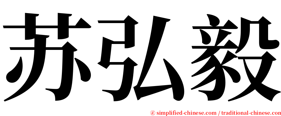苏弘毅 serif font