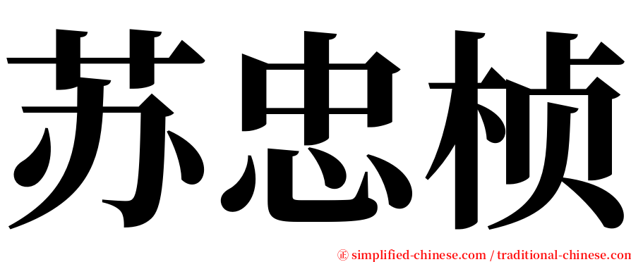 苏忠桢 serif font