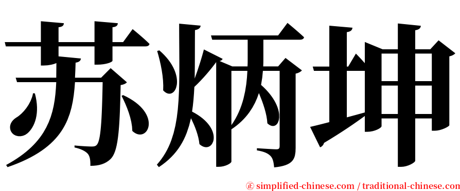 苏炳坤 serif font