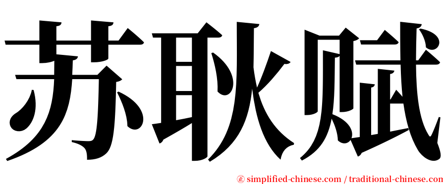 苏耿赋 serif font