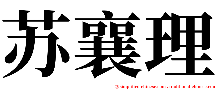 苏襄理 serif font