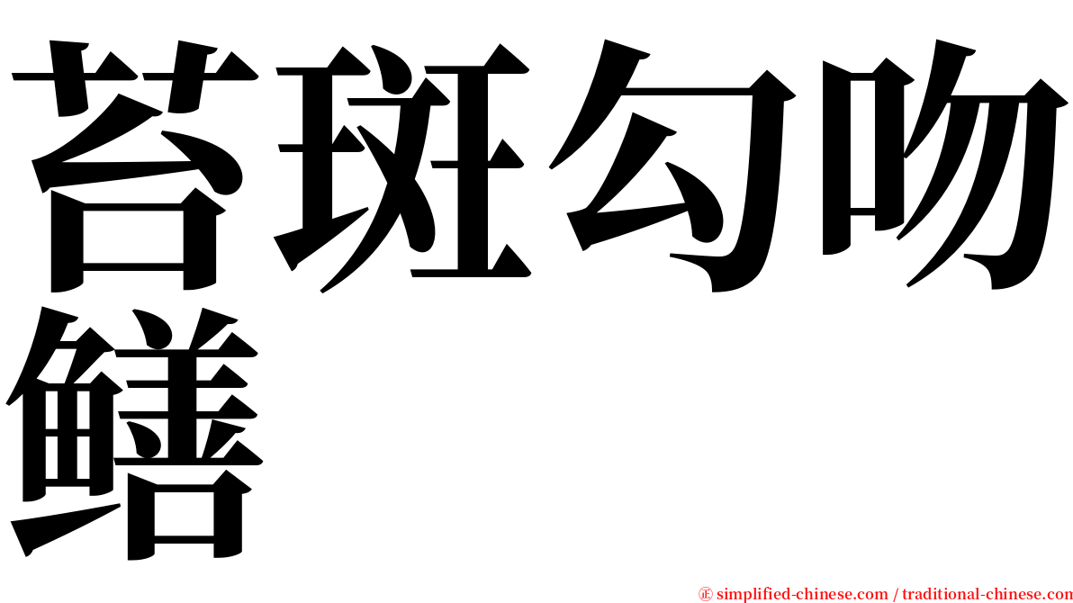苔斑勾吻鳝 serif font