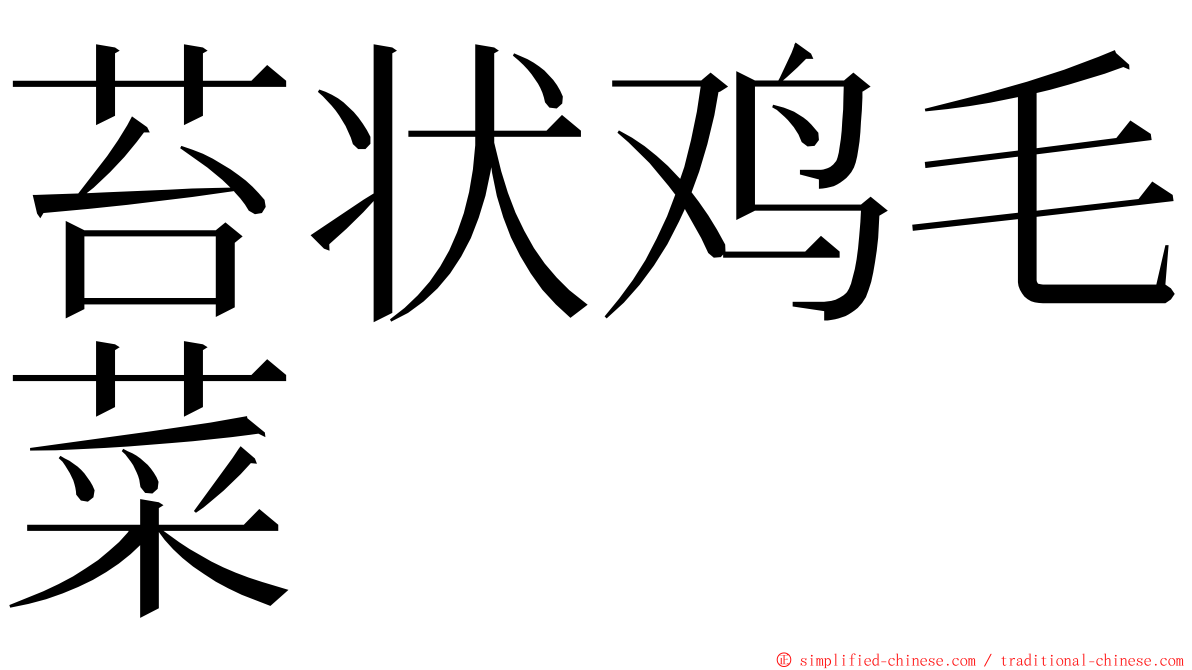 苔状鸡毛菜 ming font