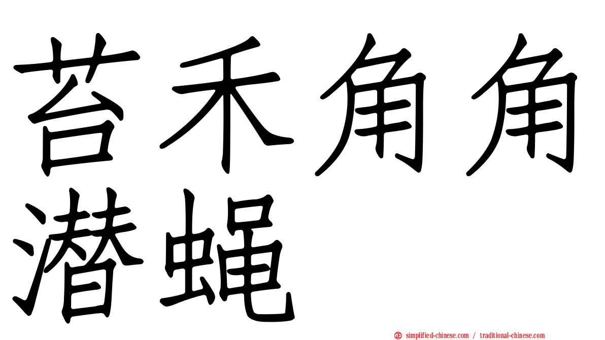 苔禾角角潜蝇