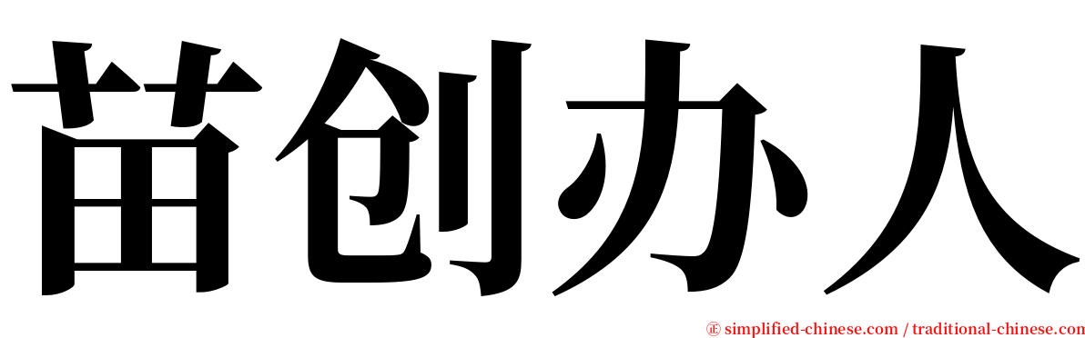 苗创办人 serif font