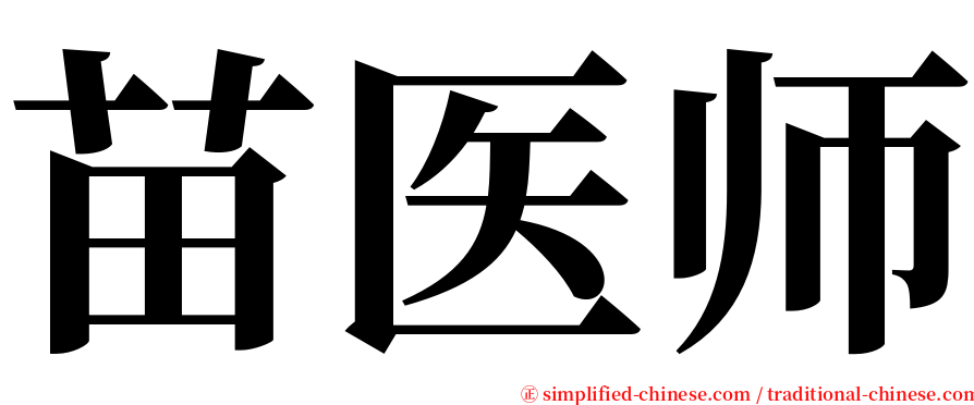 苗医师 serif font