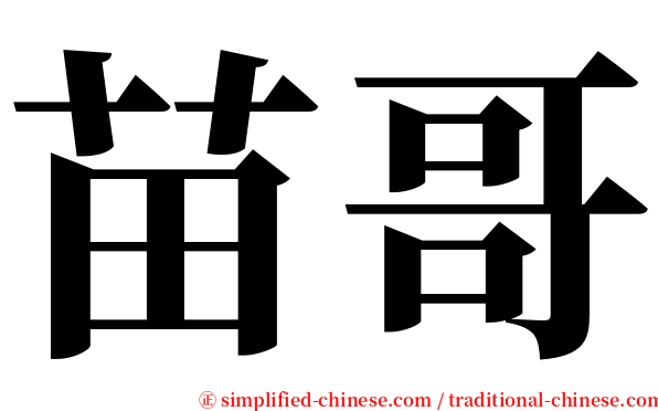 苗哥 serif font