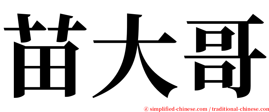 苗大哥 serif font