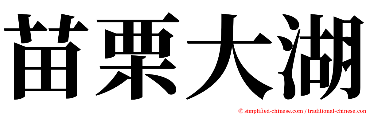 苗栗大湖 serif font