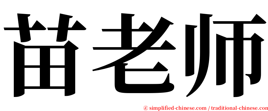 苗老师 serif font