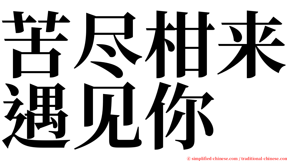 苦尽柑来遇见你 serif font