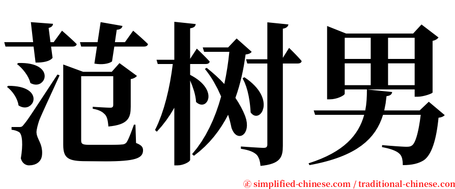 范树男 serif font