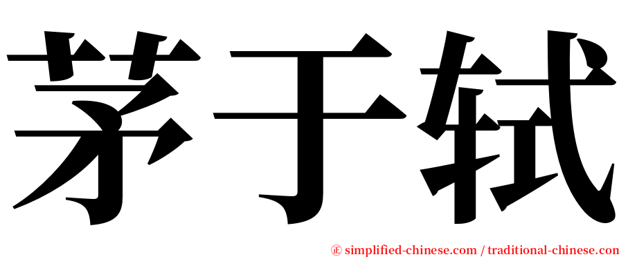 茅于轼 serif font