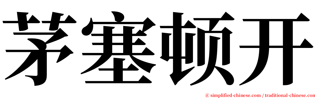茅塞顿开 serif font