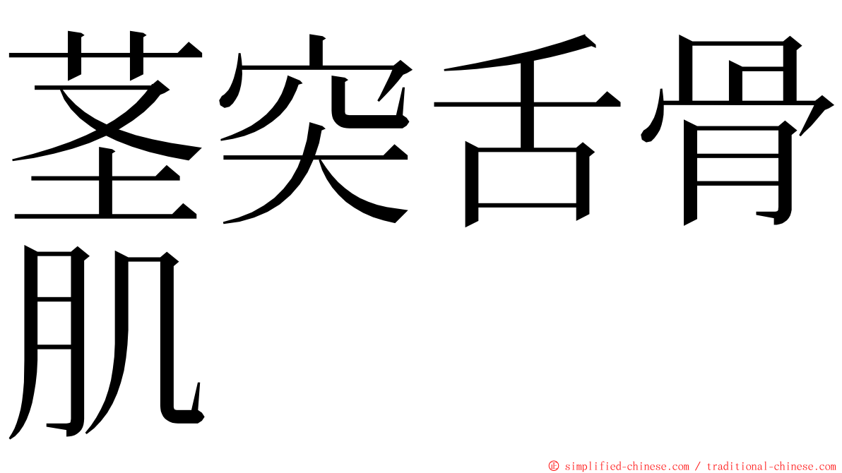 茎突舌骨肌 ming font