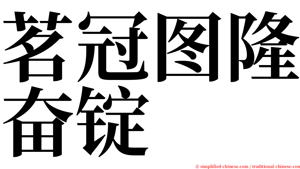 茗冠图隆奋锭 serif font