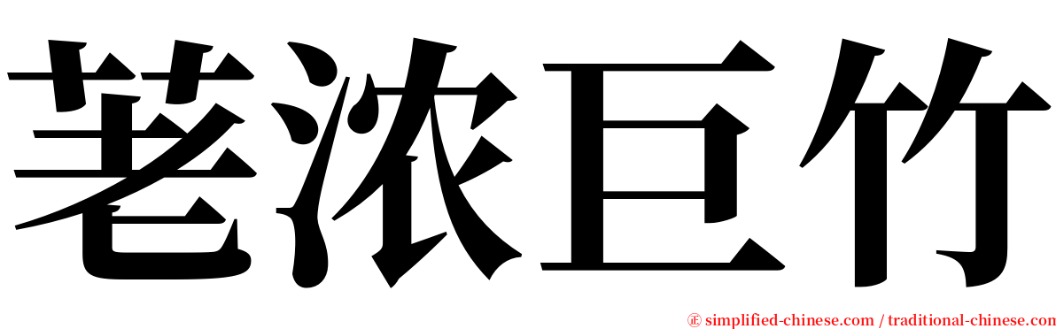 荖浓巨竹 serif font