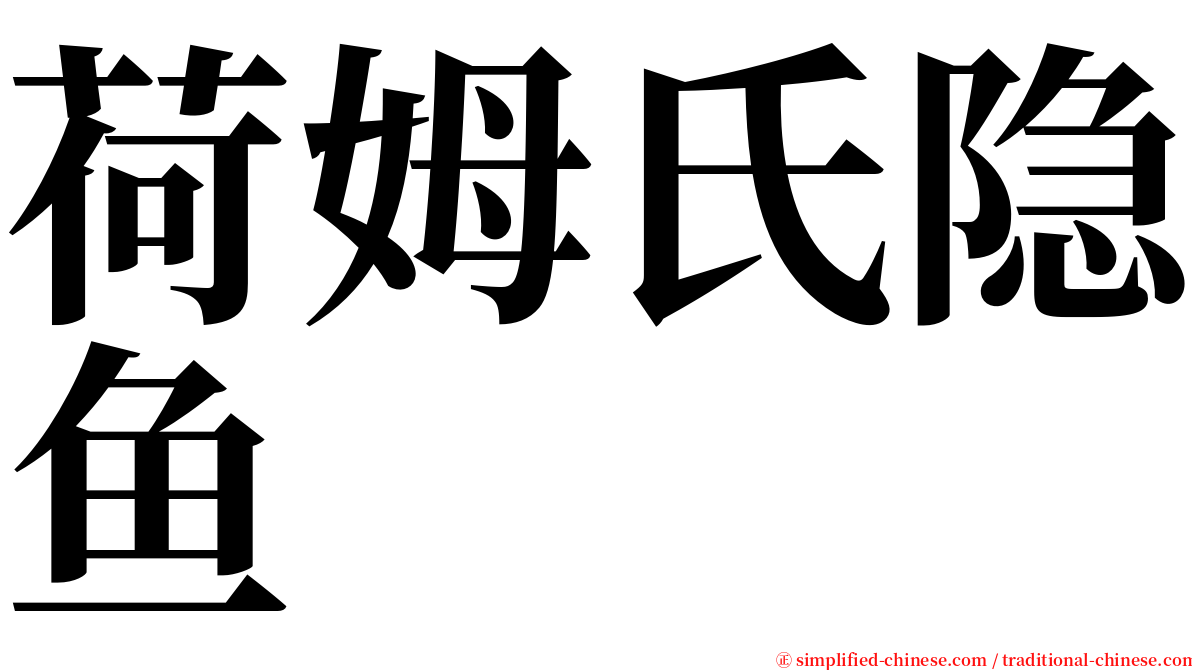 荷姆氏隐鱼 serif font