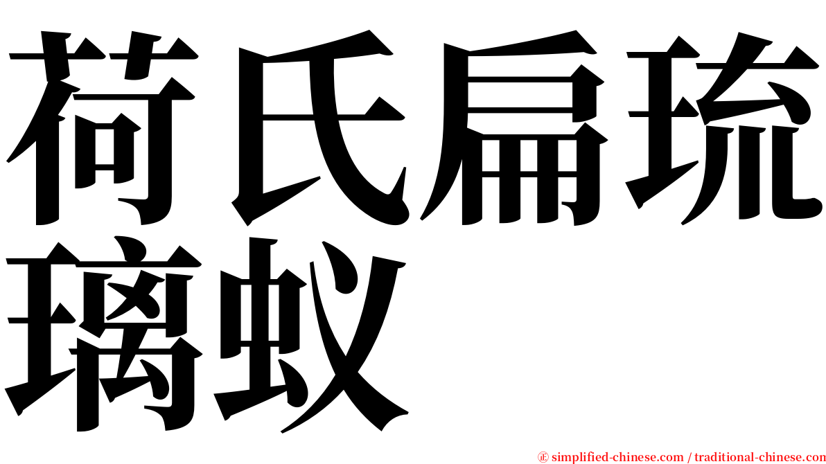 荷氏扁琉璃蚁 serif font